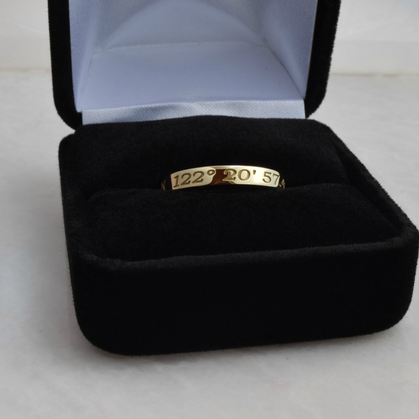 Inset Custom Coordinates Ring, 3mm Wide