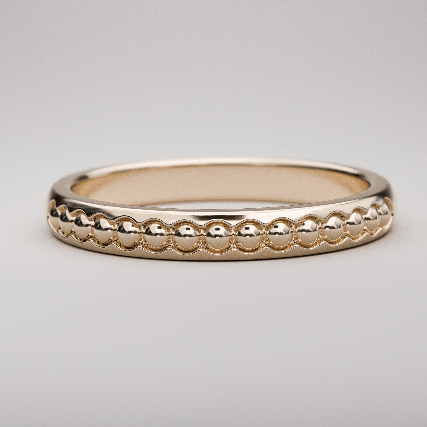 Rose gold beads wedding band