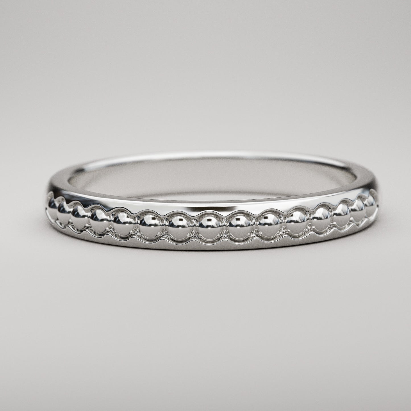 White Gold beads half eternity band