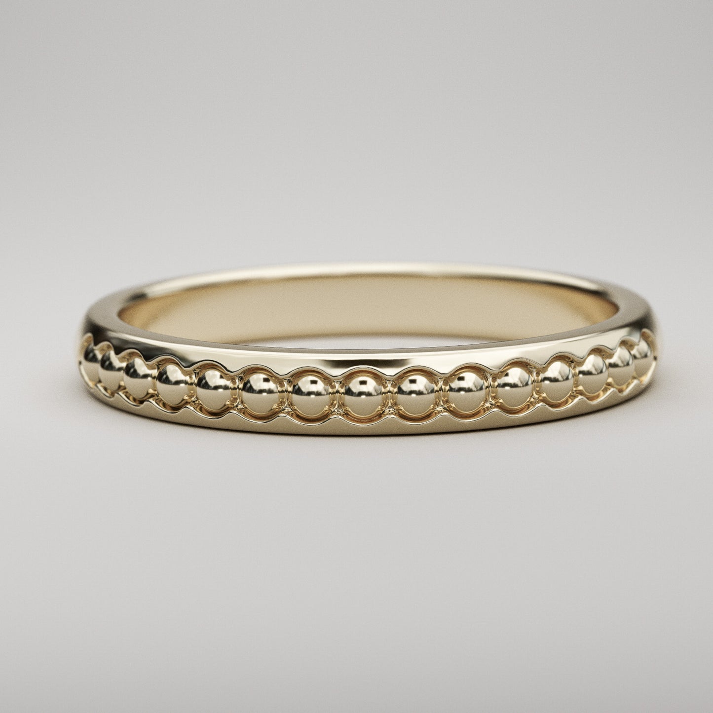 Yellow Gold beads half eternity band