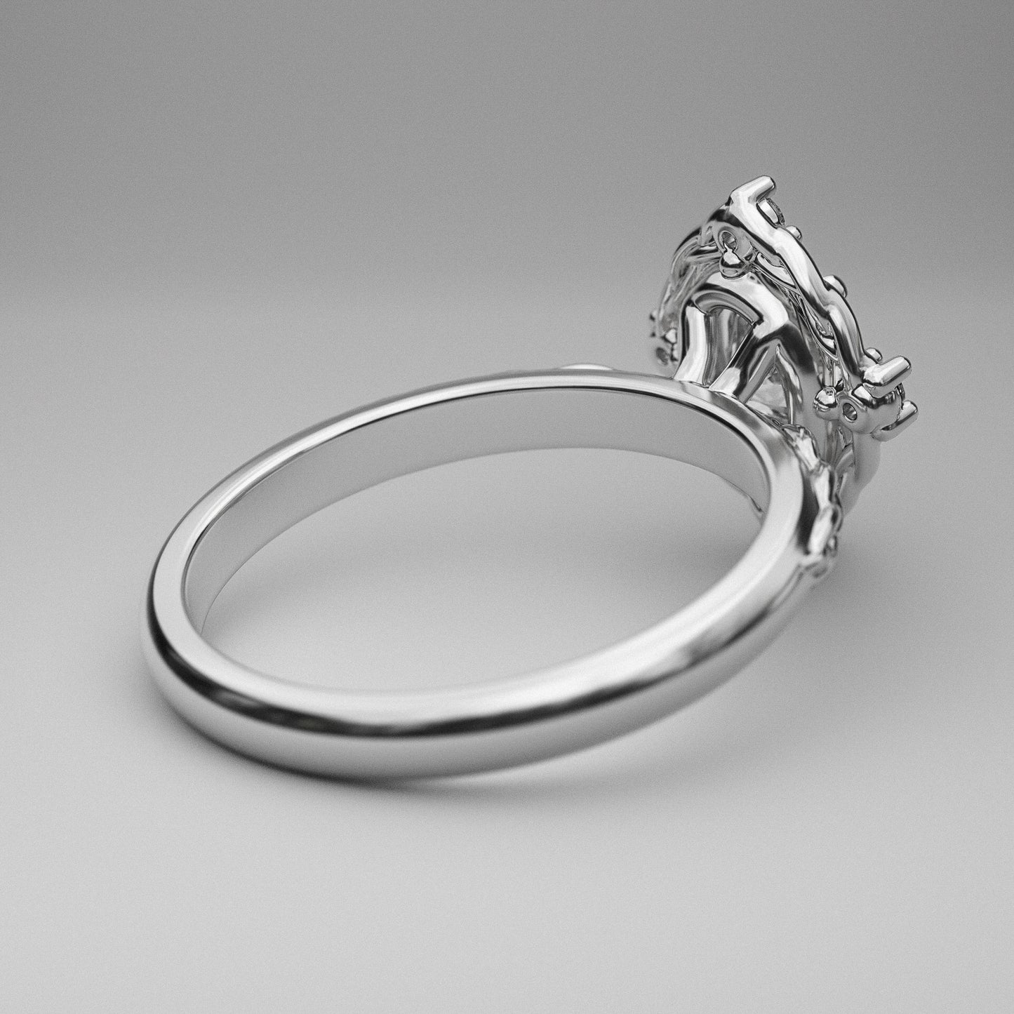Braided Halo and Oval Charles and Colvard Moissanite Ring - LA TRESSÉE