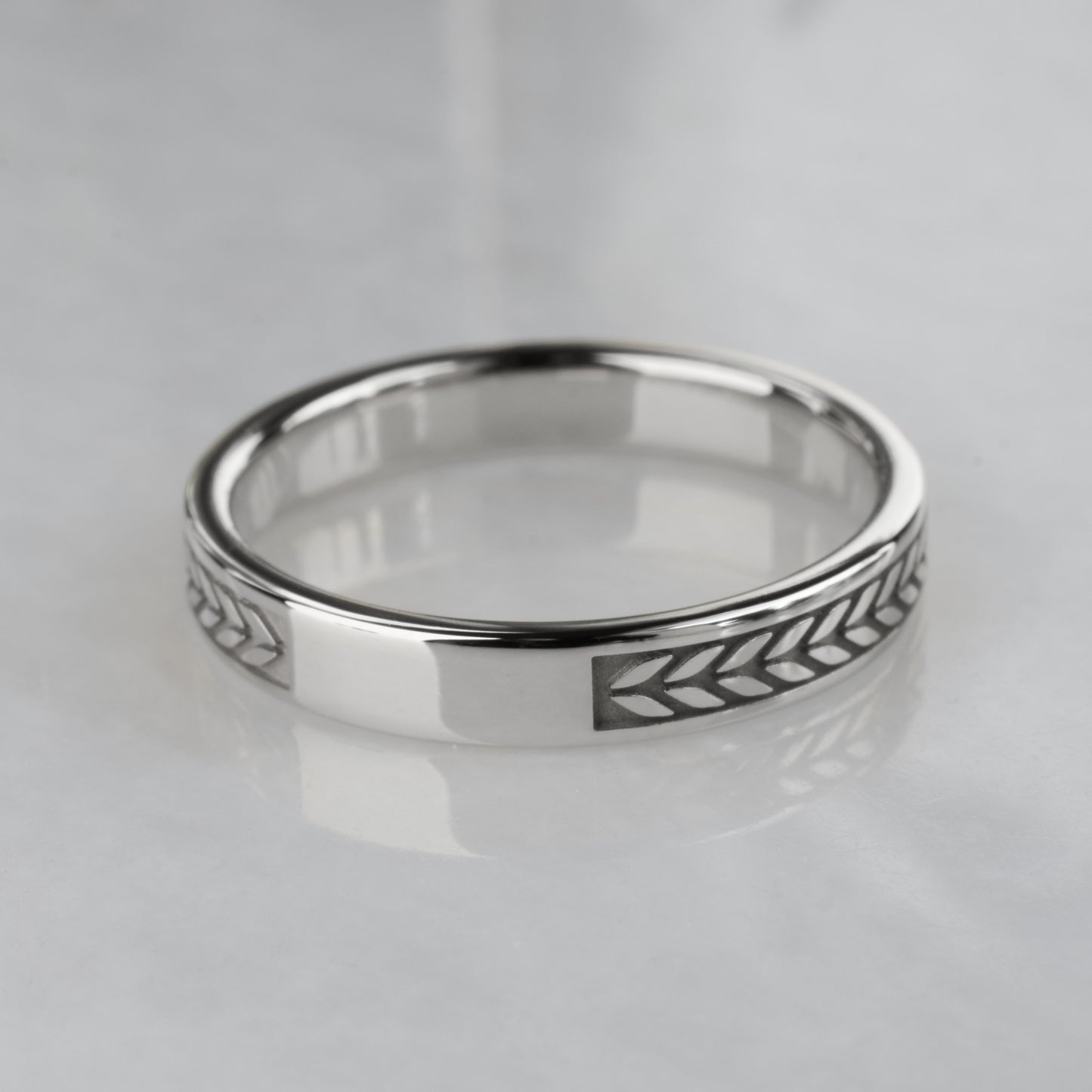 Graduation Ring with Year and School Letters, White Gold