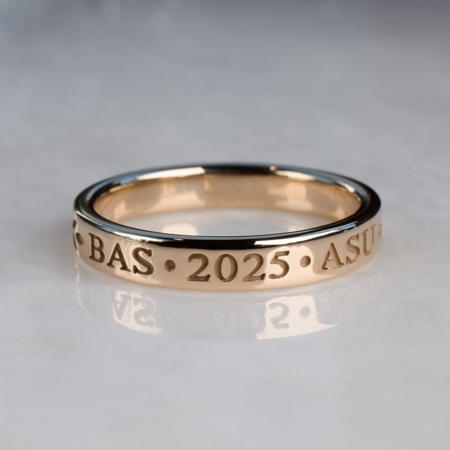 Graduation Ring - Engraved Style, Rose Gold