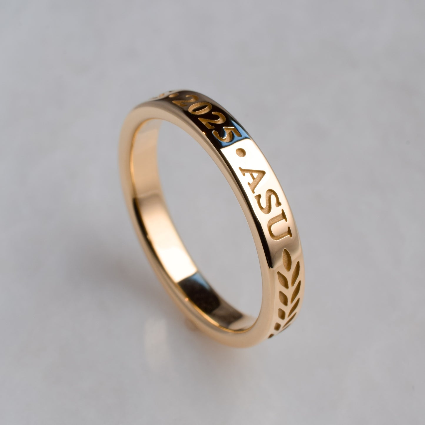 Graduation Ring - Engraved Style, Rose Gold