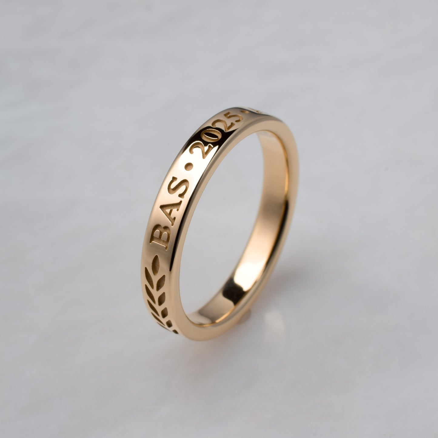 Graduation Ring - Engraved Style, Rose Gold