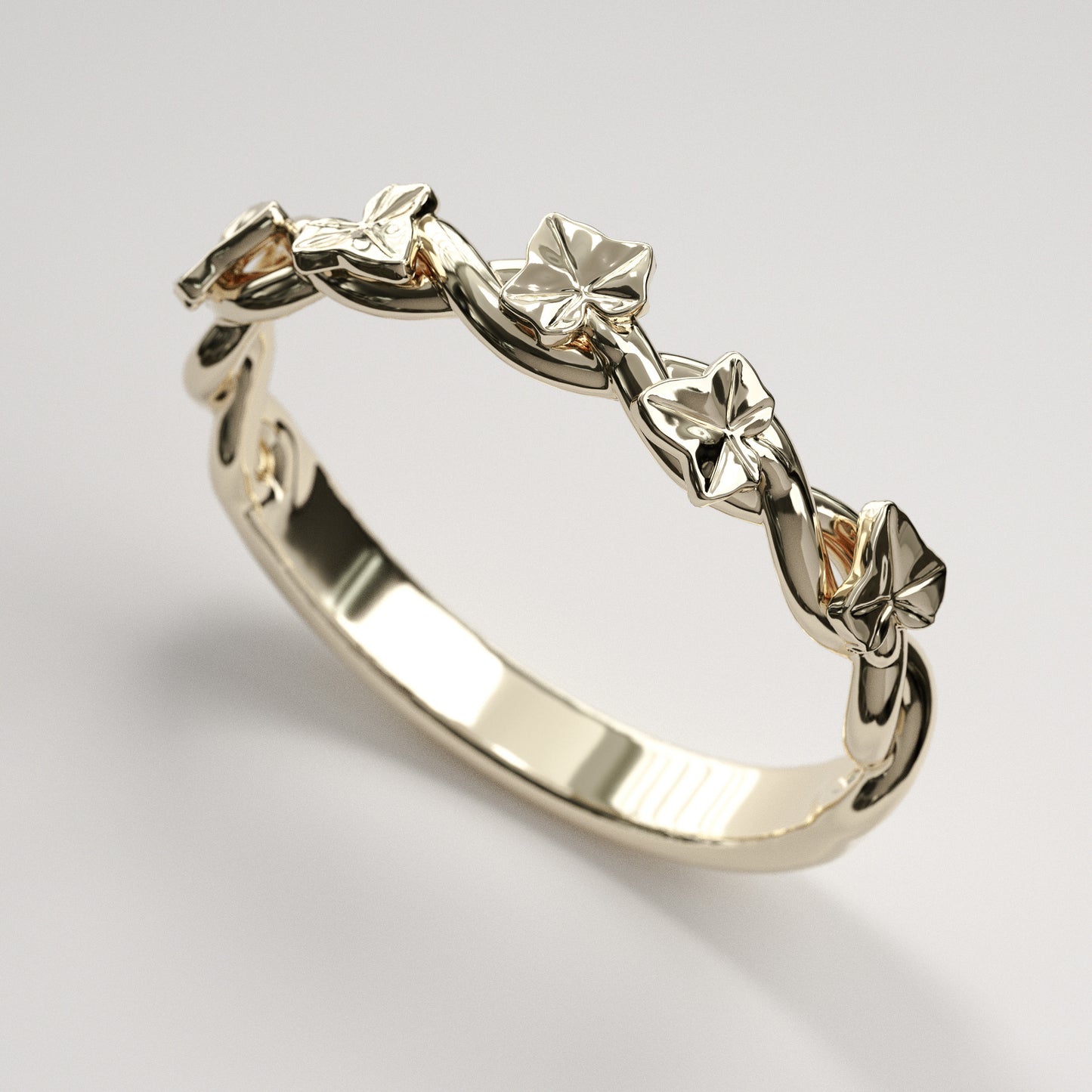woven ivy ring in yellow gold