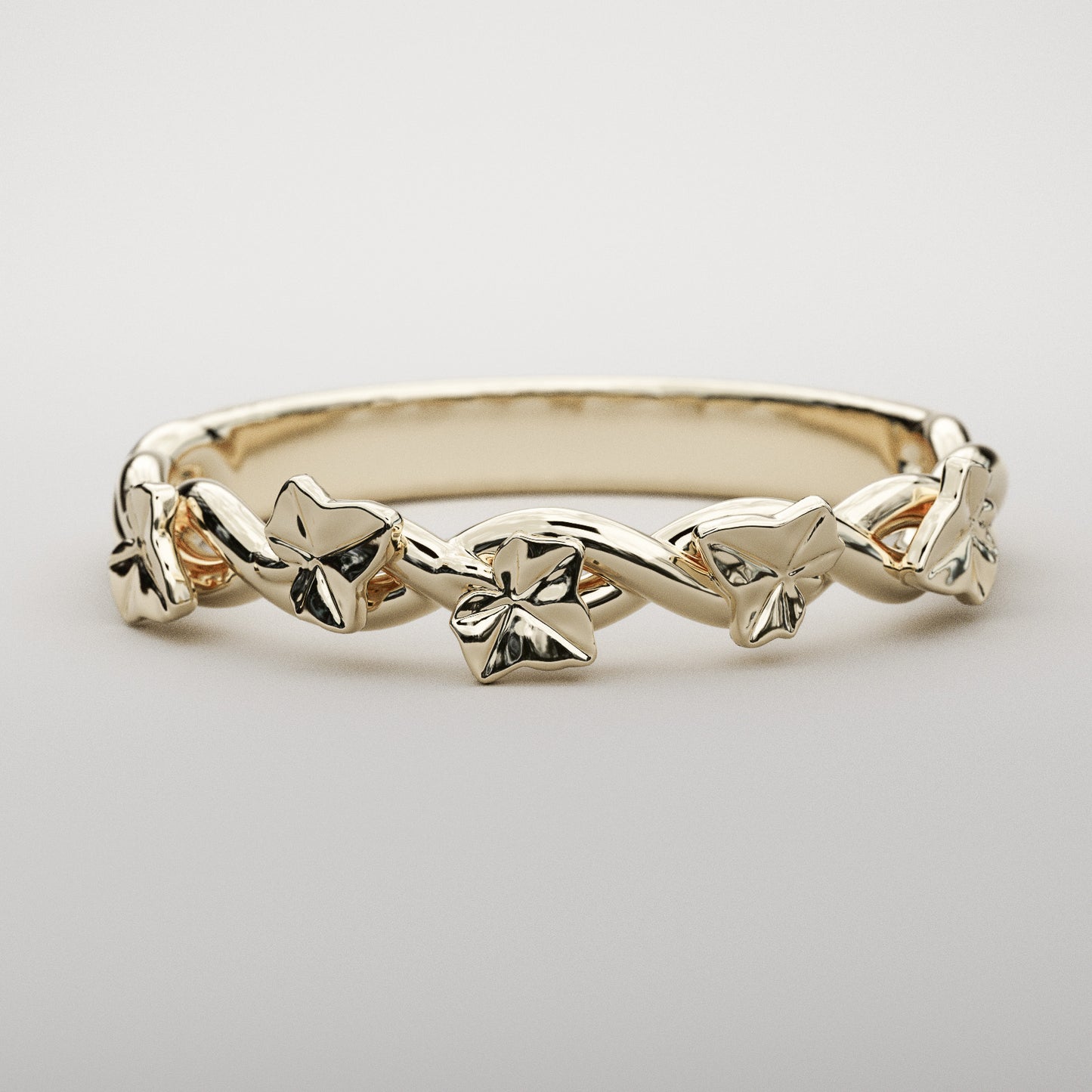 intertwined ivy vine ring in yellow gold