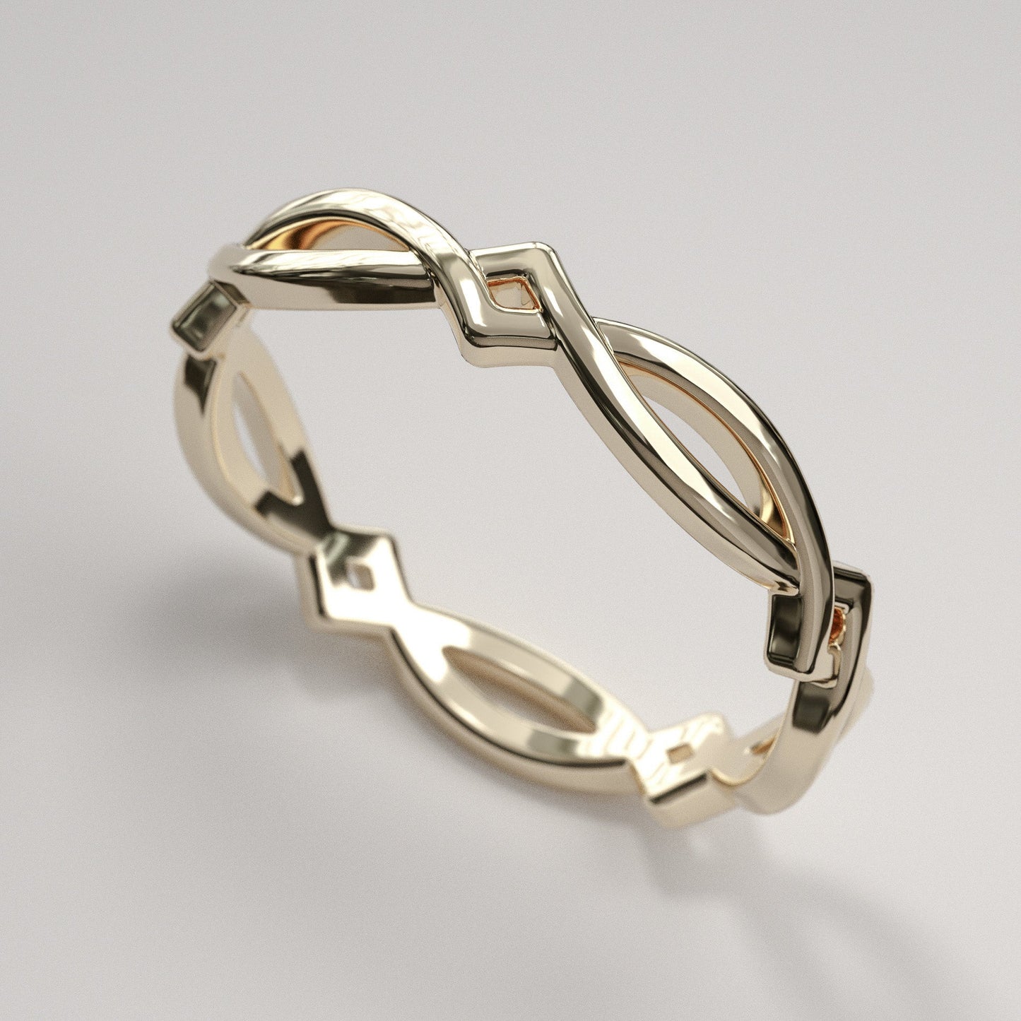 Yellow gold womens wedding band - A simple Celtic design