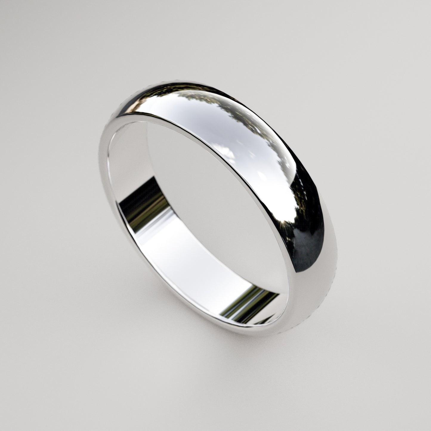 5mm wide 14k white gold wedding band