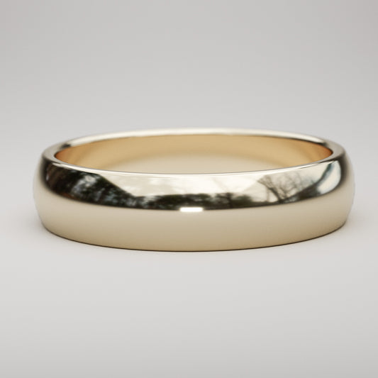 5mm wide 14k gold wedding band