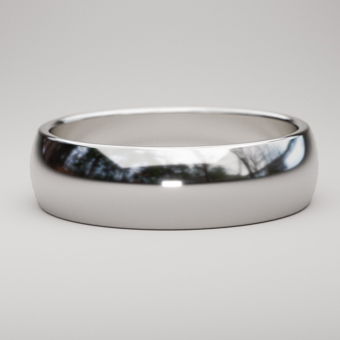 traditional style white gold wedding band for men