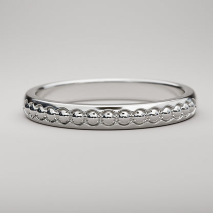 14K or 18K White Gold Bead Wedding Band – Pete Rhodes Designs