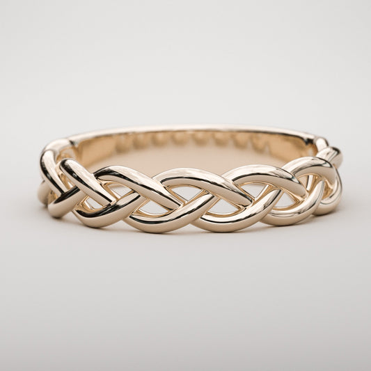 Woven rose gold ring