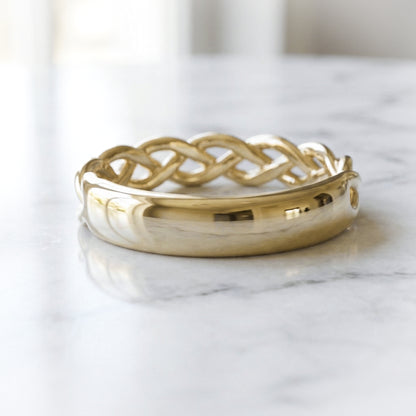 Celtic inspired gold woven ring