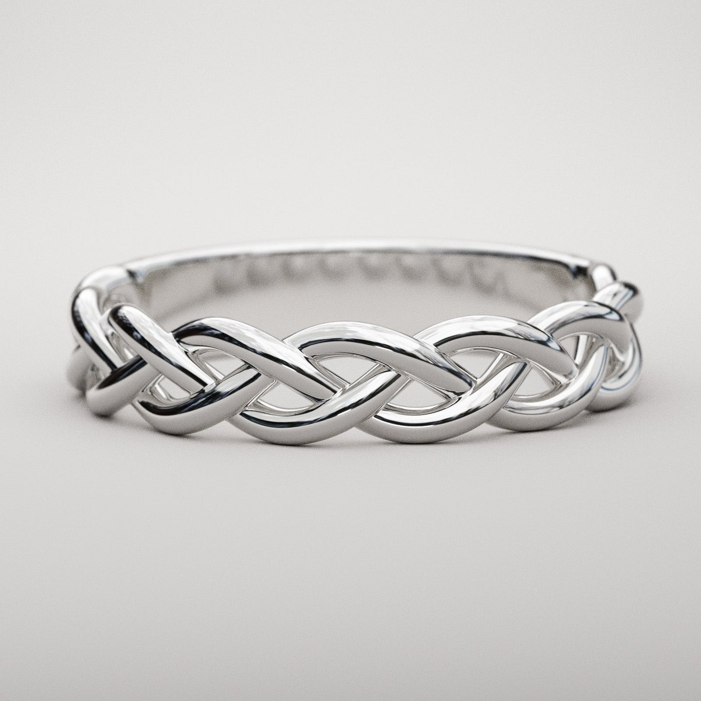 woven white gold ring