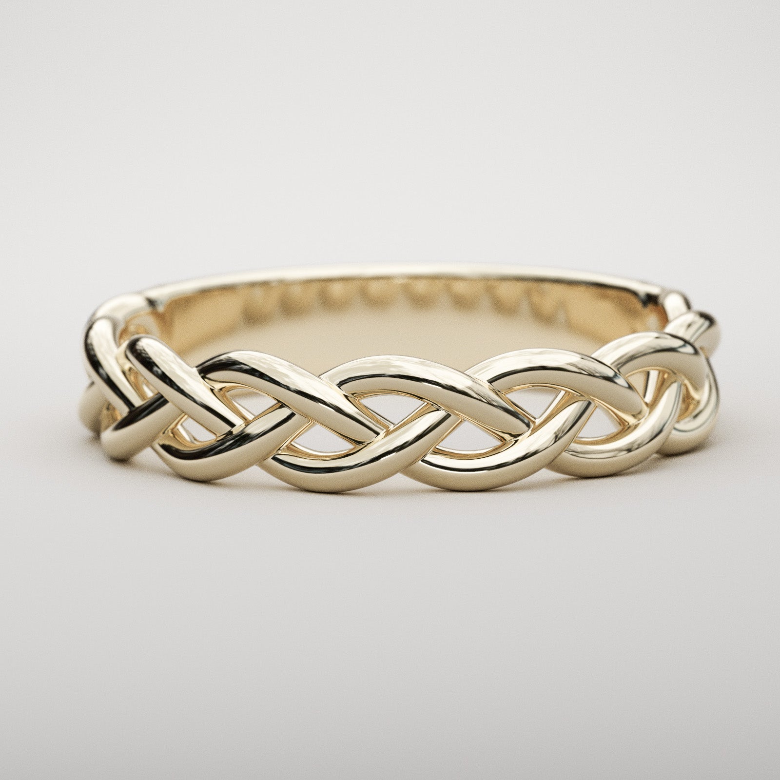 woven yellow gold ring