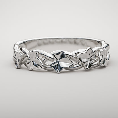 braided ivy ring in white gold