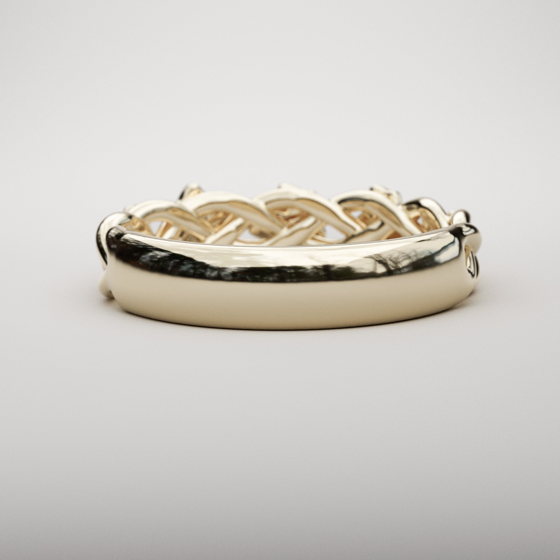 Braided Ivy Ring with woven vines in 14 k yellow gold – Pete Rhodes Designs