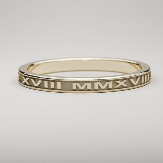 personalized date Roman numeral band, narrow