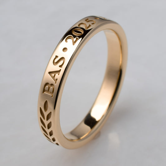 Graduation Ring - Engraved Style, Rose Gold