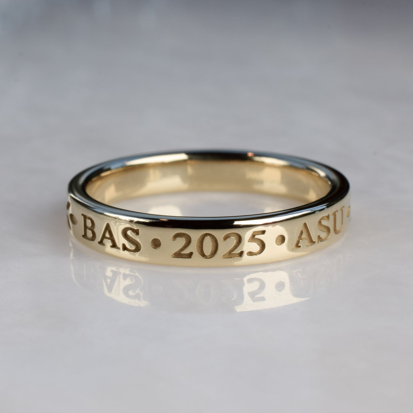 Graduation Ring - Engraved Style, Yellow Gold