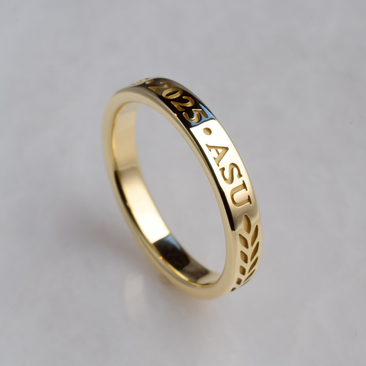 Graduation Ring - Engraved Style, Yellow Gold