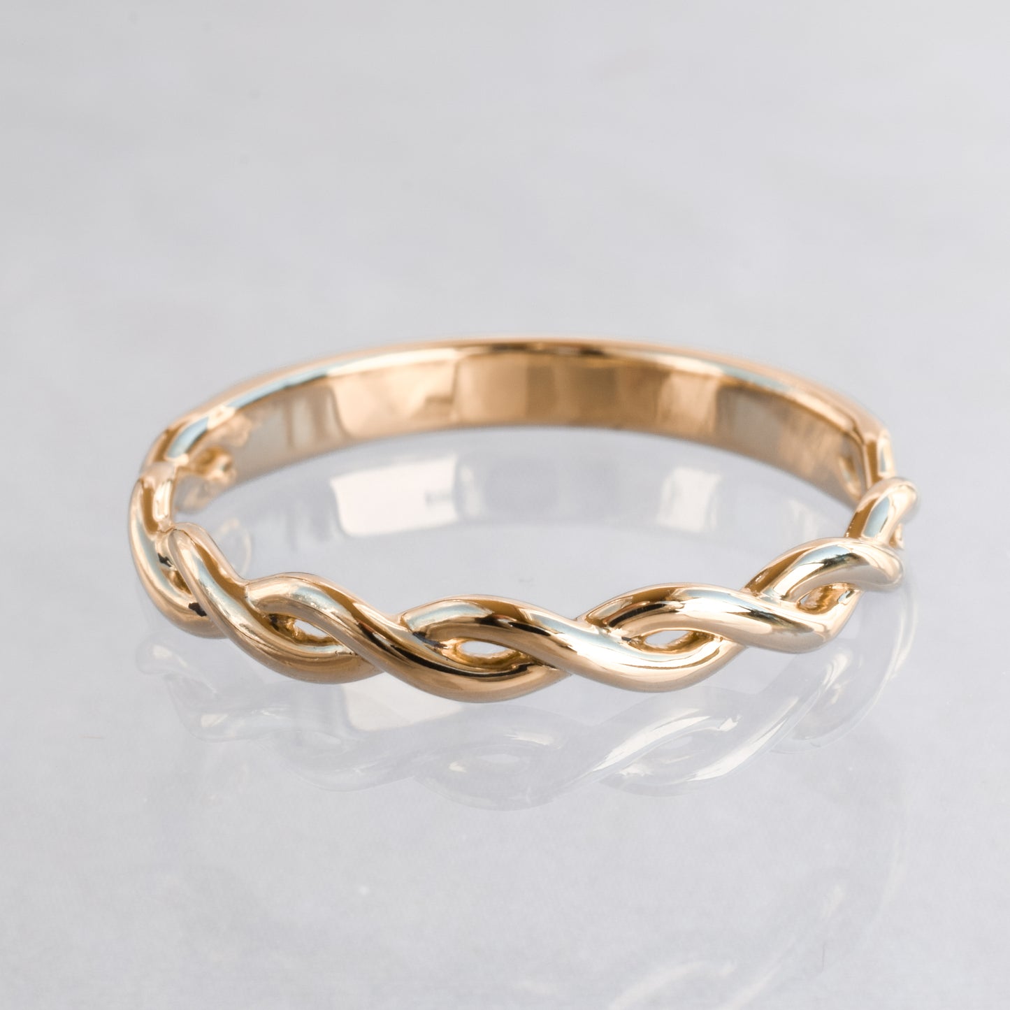 woven ring in rose gold