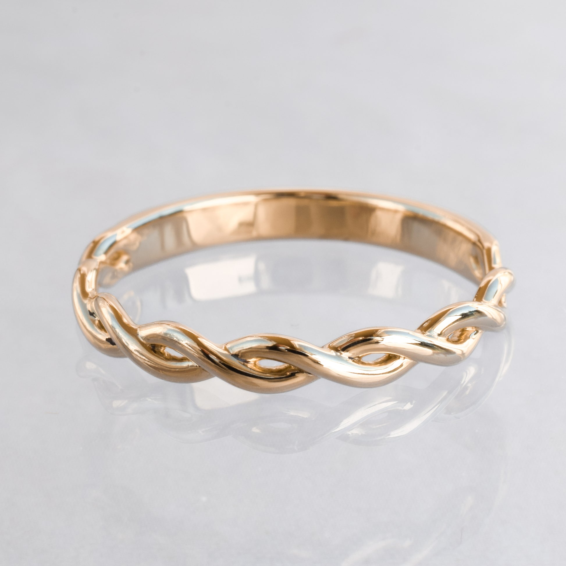 woven ring in rose gold