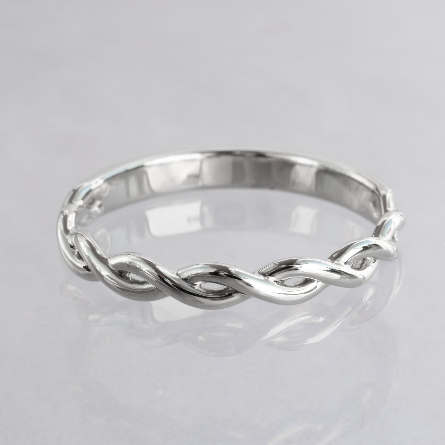 braided white gold ring