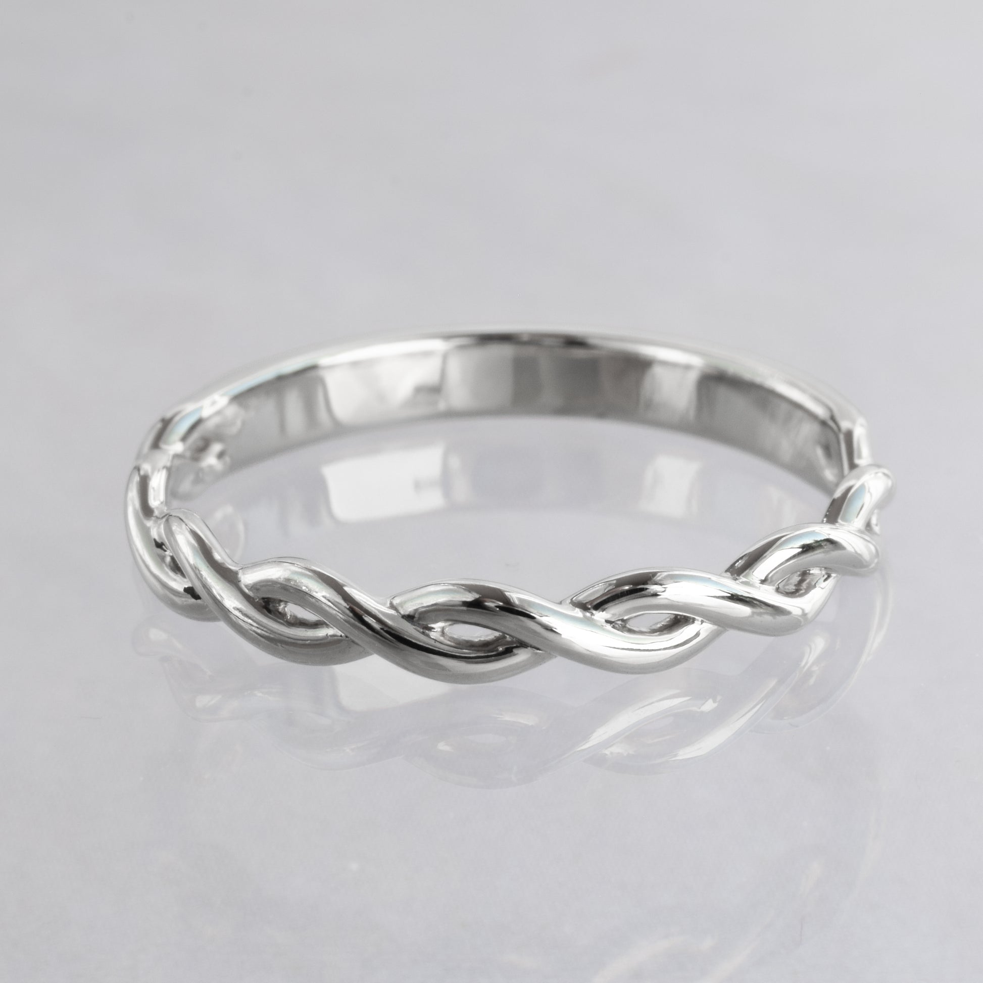 braided white gold ring