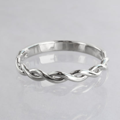 braided white gold ring