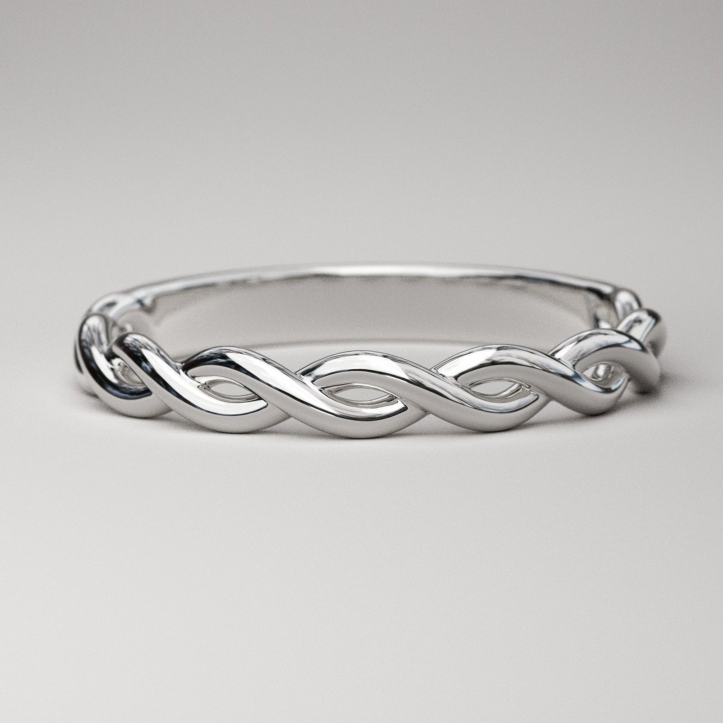 braid ring in white gold by Pete Rhodes