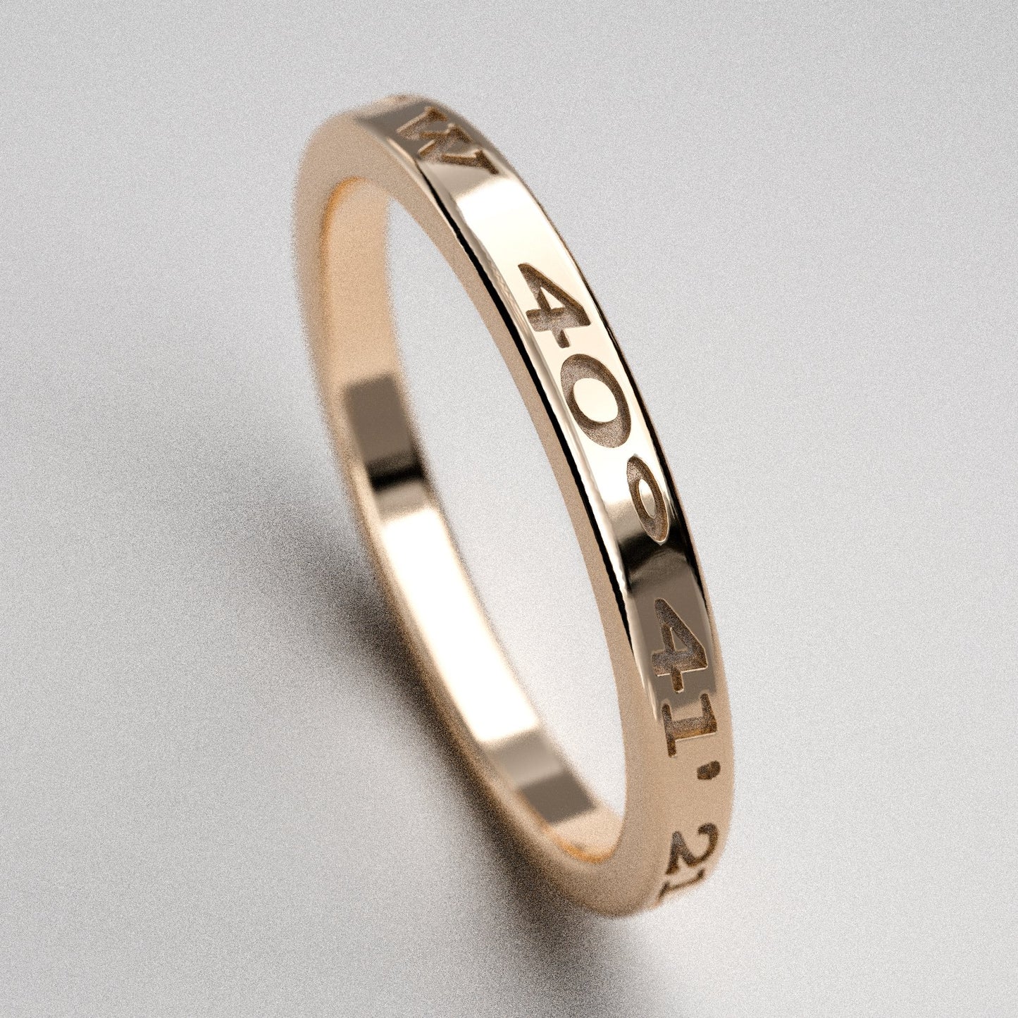 Custom Coordinates Ring, 2mm Wide