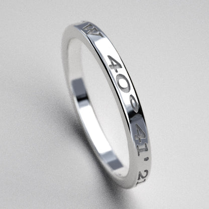 Custom Coordinates Ring, 2mm Wide