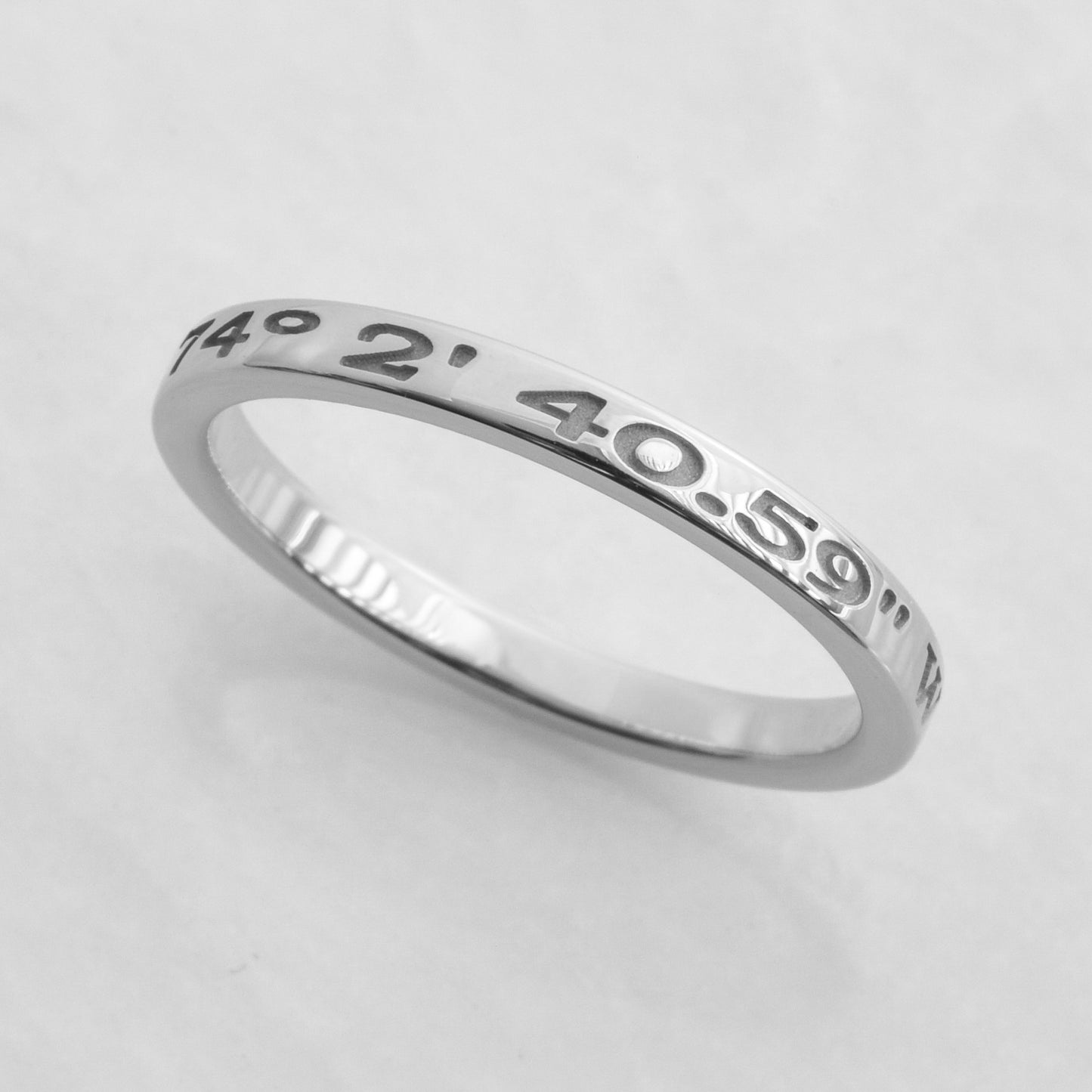 Custom Coordinates Ring, 2mm Wide