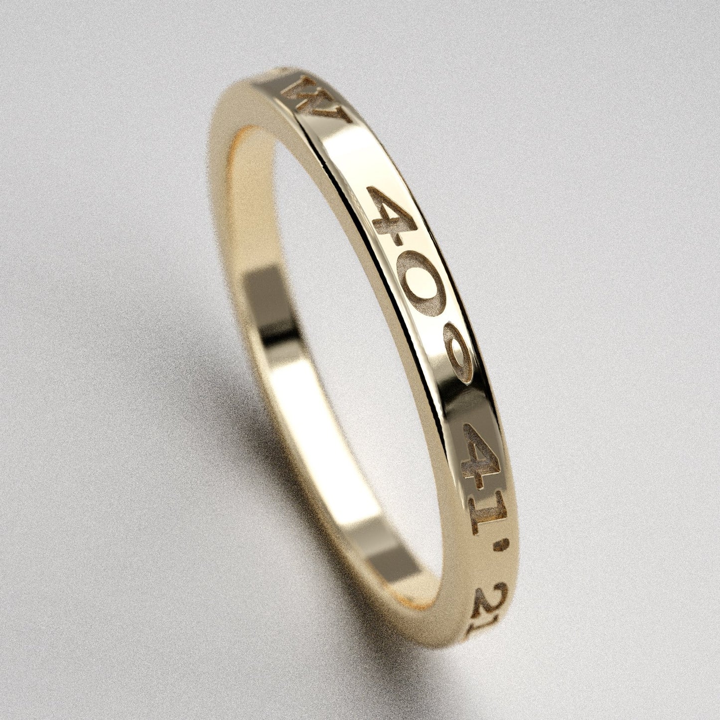 Custom Coordinates Ring, 2mm Wide