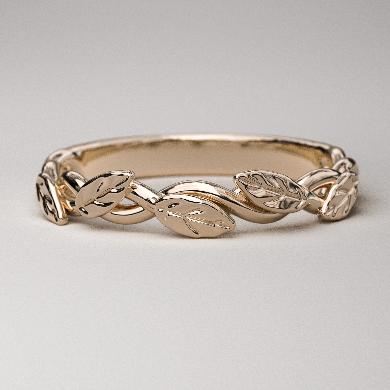 Dainty leaf and vine ring by Pete Rhodes Designs in 14k or 18k gold