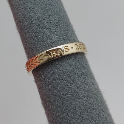 Graduation Ring - Engraved Style, Yellow Gold