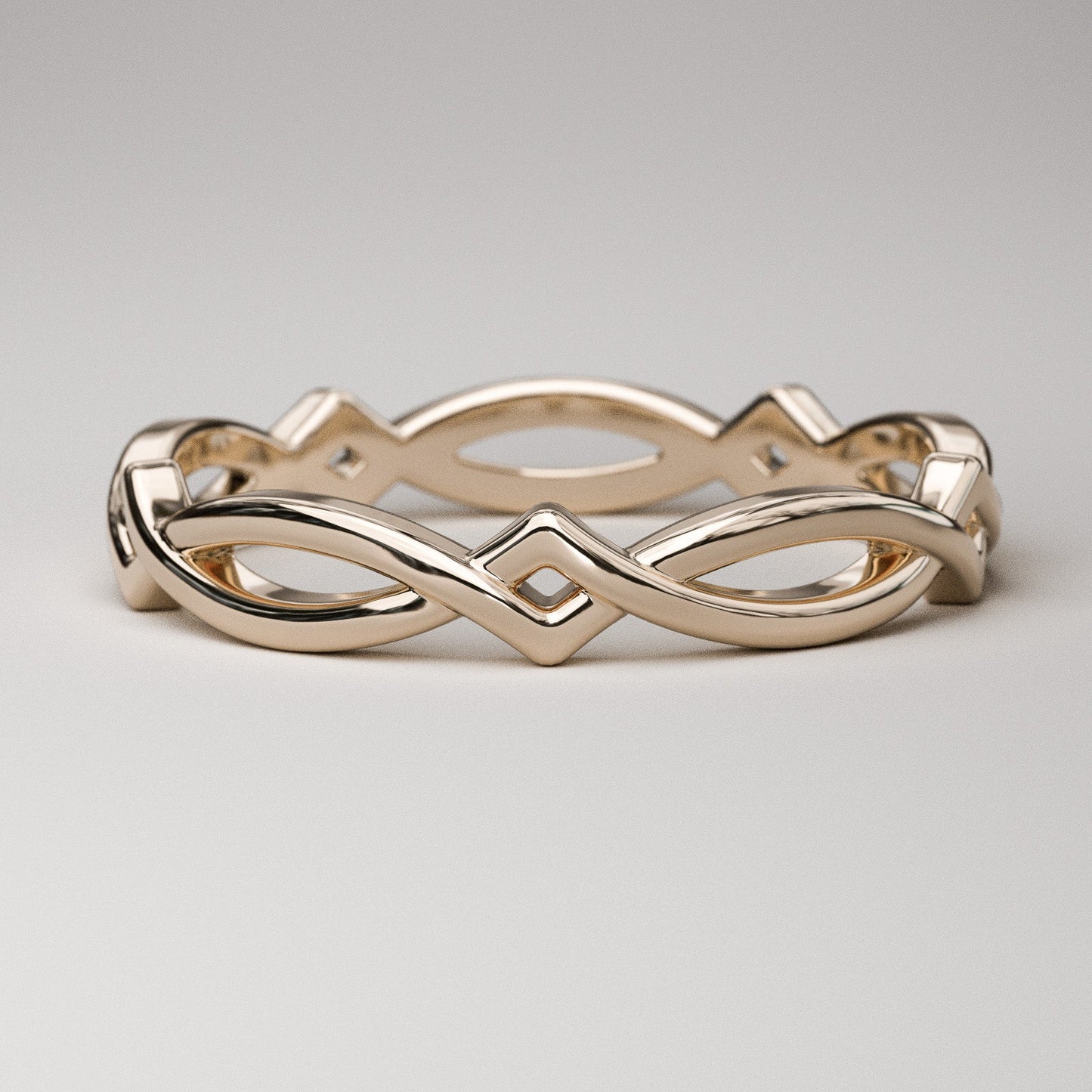 Rose gold womens wedding band - A simple Celtic design