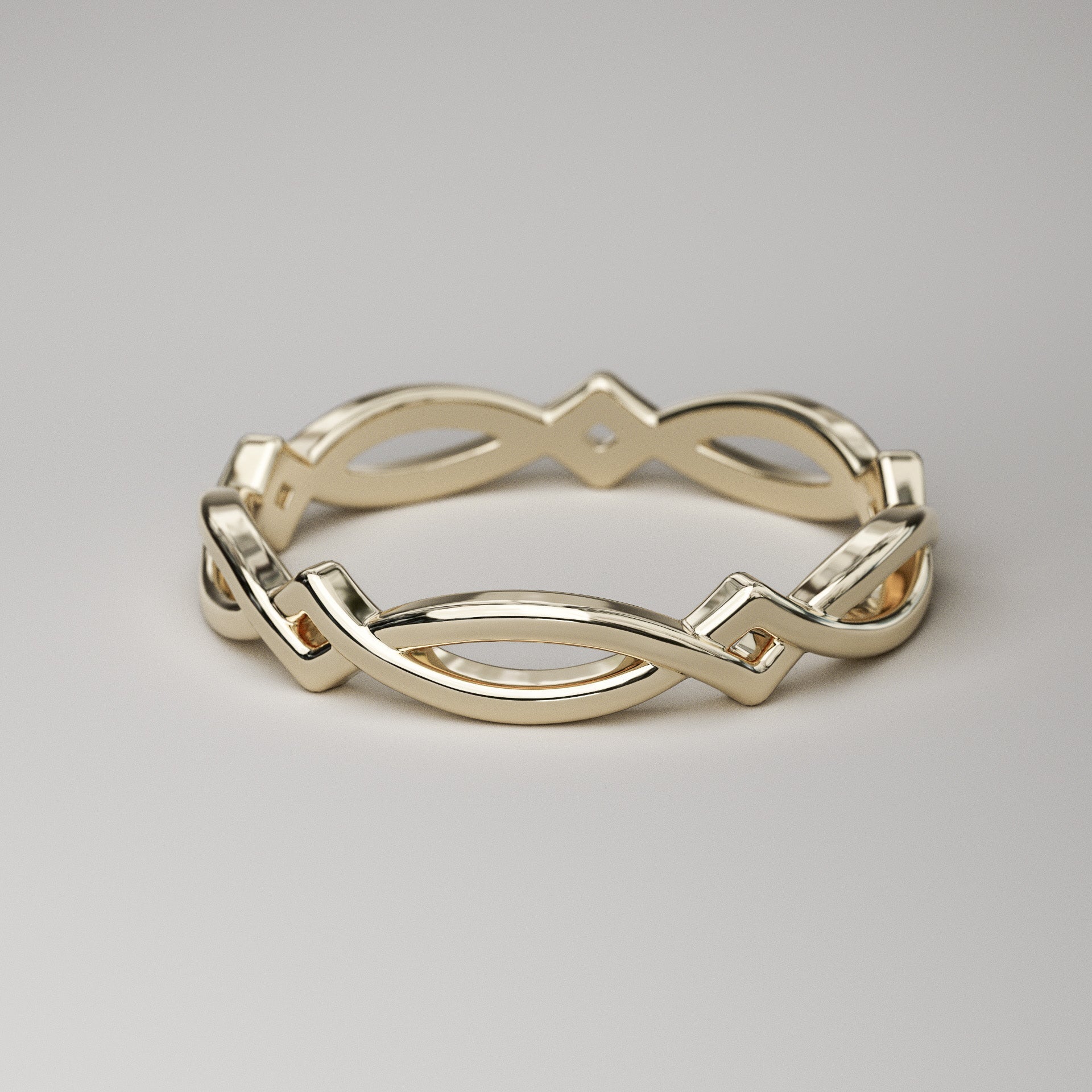 Woven gold band - A Celtic ring in yellow gold
