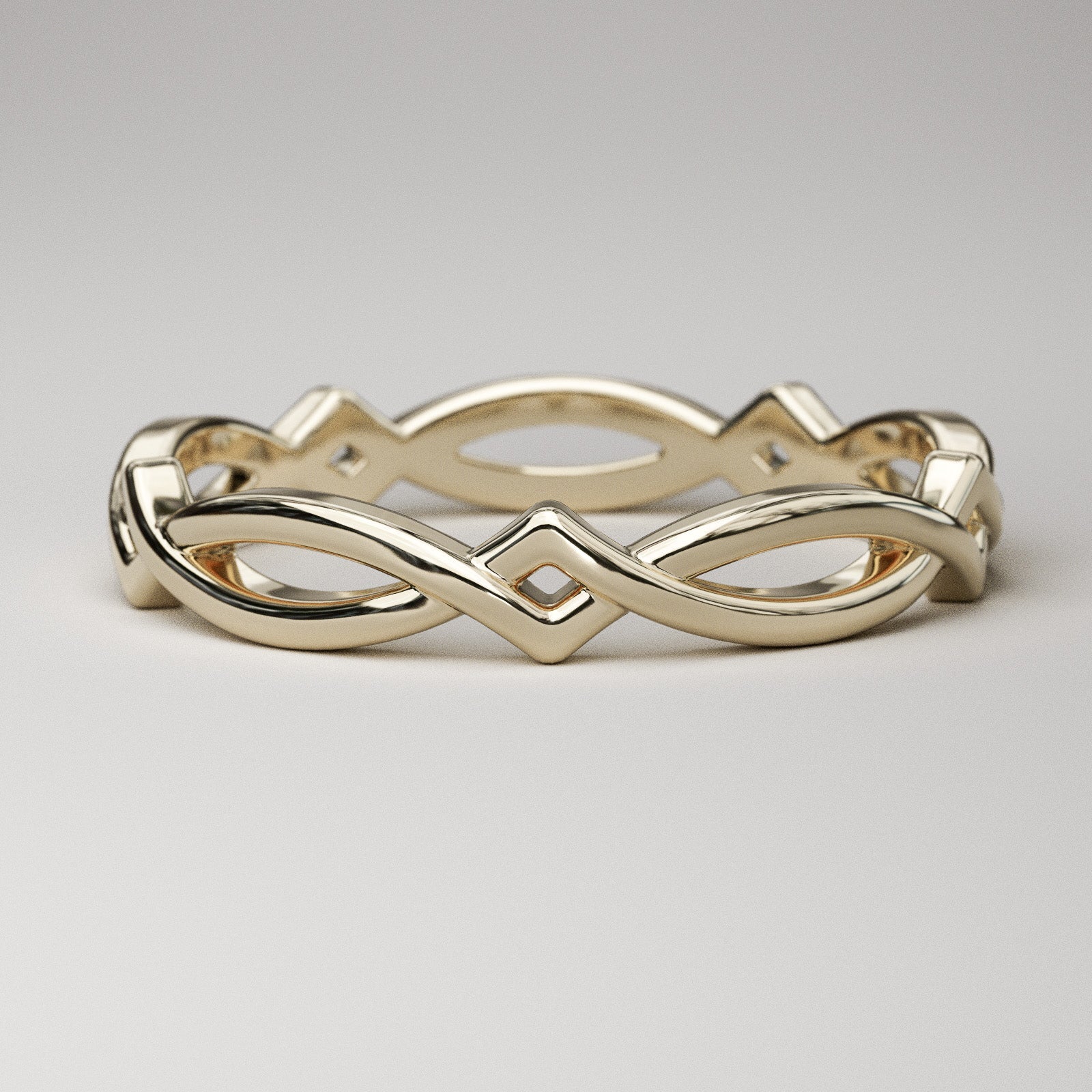 Yellow gold womens wedding band - A simple Celtic design