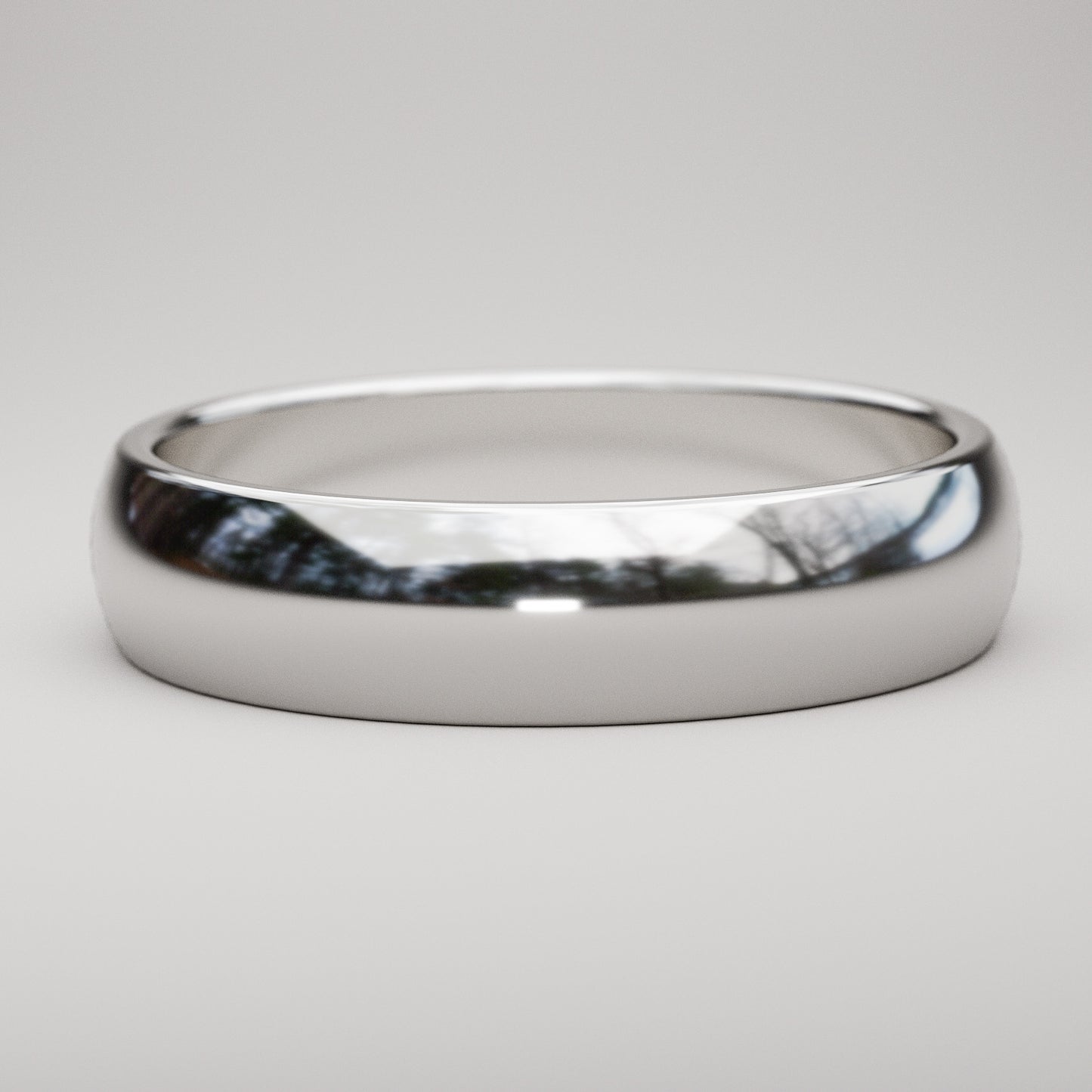 5mm wide 14k white gold wedding band