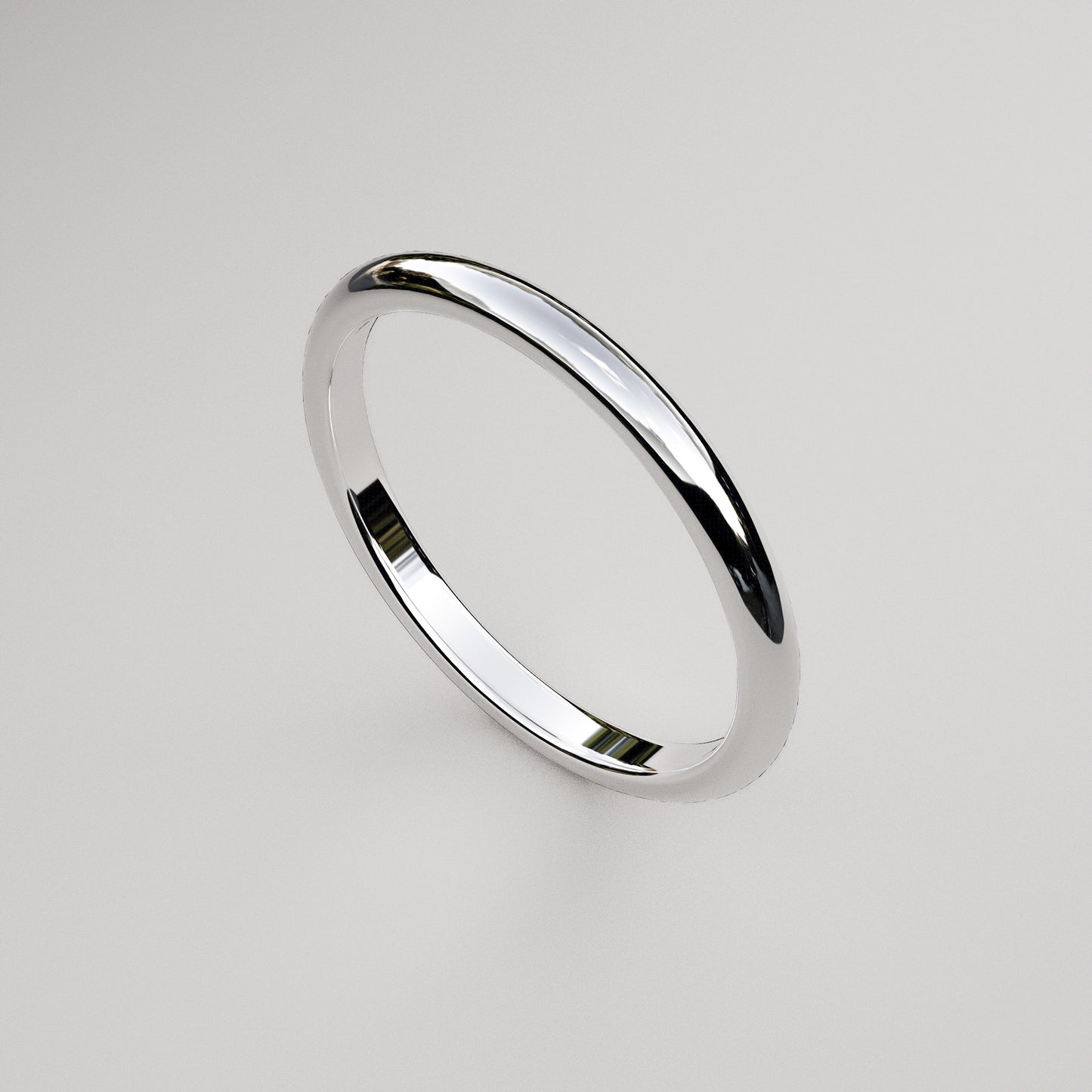 classic wedding band in white gold 2mm wide
