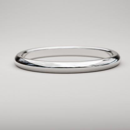 classic 2mm wide wedding band in white gold