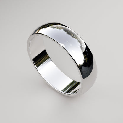traditional style white gold wedding band for men