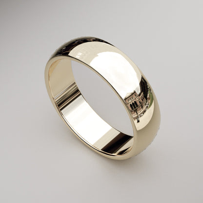 traditional style gold wedding band for men