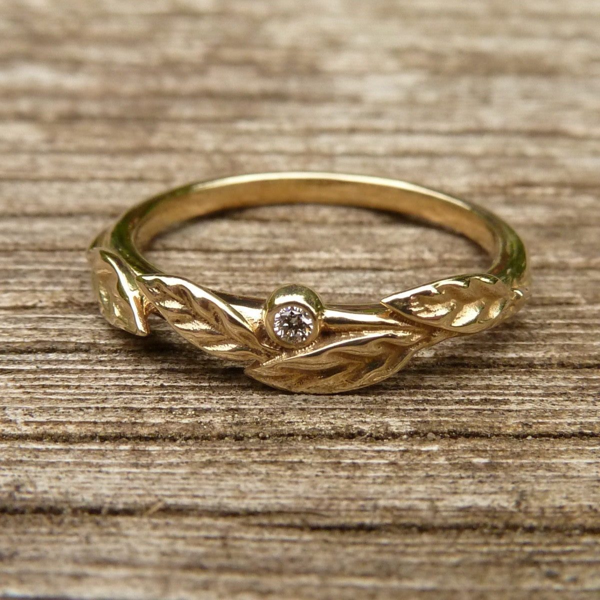 Leaf and Diamond Berry Ring